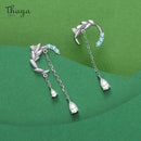 Thaya Versilberte Ohrringe Blau Künstliche Kristallblumen Ohrstecker Mode Ohrring Für Frauen Party Edlen Schmuck Geschenk