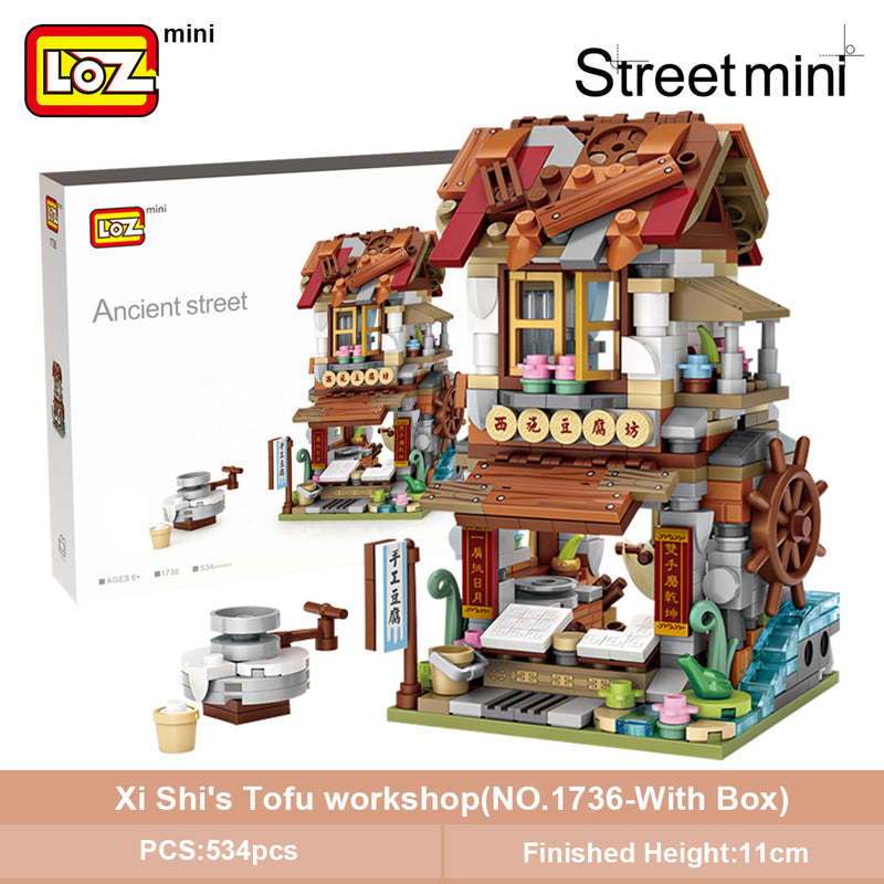 LOZ Mini Block Mini Chinatown China Street Chinese Tradition Special Model DIY Assembly Toys for Children Educational Anime