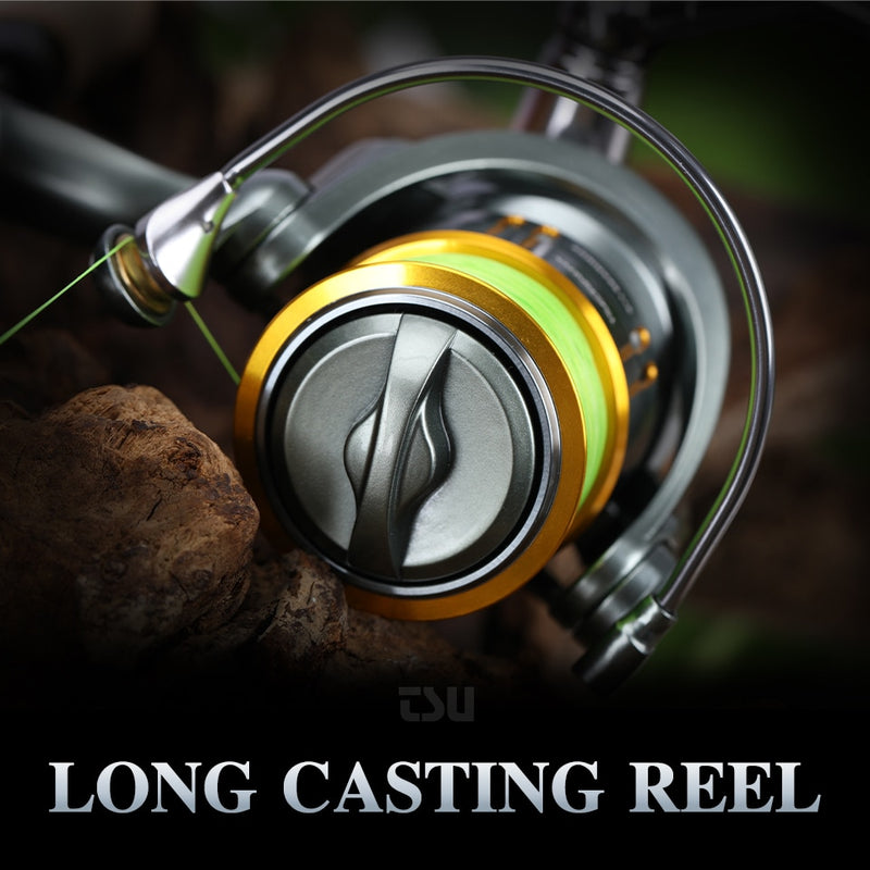 TSURINOYA Long Casting Spinning Angelrolle FS 2000 3000 5.2:1 7kg Drag Power Universal Süßwasser Hecht Bass Light Angelrolle