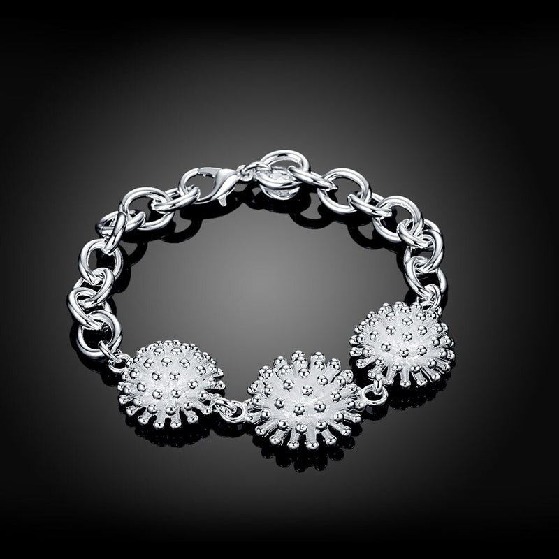 Venta caliente pulsera de color plata hermosas flores para mujer joyería de moda clásica de alta calidad al por mayor JSH-lh013