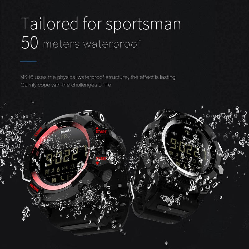 Lokmat Time Sport Smart Watch Fitness Outdoor Aktivitätsuhr IP67 Wasserdichte Uhren Schrittzähler Anrufnachricht Erinnerung für Telefon