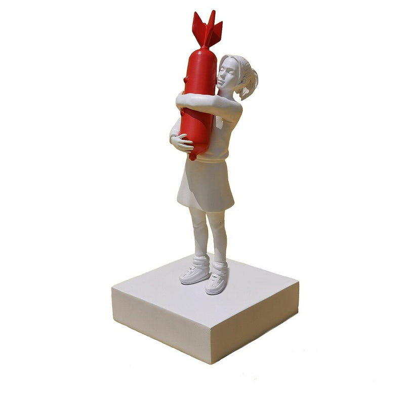 Bomb Hugger Banksy Skulptur Bomb Girl Street Art Resin Statue Kreative Wohnkultur Moderne Figuren Einfache Verpackung