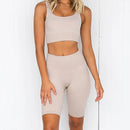 2 teile/satz Yoga Sets Frauen Nahtlose Shorts Hohe Taille Sporthose Outdoor Biker Leggings Frauen Sport Gym Set