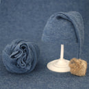 Weiche Baby-Foto-Wraps mit Hut 2er-Set Neugeborenen-Jungen-Mädchen-Fotografie-Wickeldecke-Kind-Bild-Requisiten-Zubehör