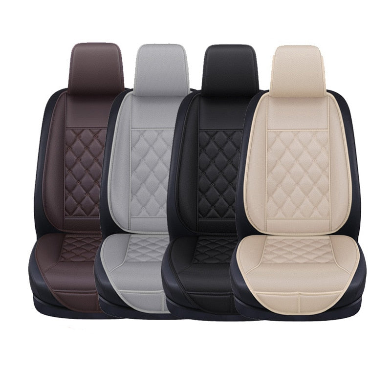 Funda protectora de cuero impermeable para asiento de coche, alfombrilla protectora Universal para asiento delantero, transpirable, para coche, furgoneta, cojín para asiento de coche