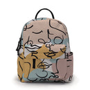 Mini mochila de moda Deanfun, mochila escolar colorida con estampado de cara de línea abstracta, bolso de hombro elegante para mujer, MNSB-31