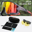 ACEXPNM Polarisierte Mountainbike Fahrradbrille Outdoor Sports Fahrradbrille UV400 4 Linsen Fahrradbrille Herren Damen Sonnenbrille