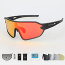COMAXSUN Professionelle Polarisierte Fahrradbrille Fahrradbrille Outdoor Sport Fahrrad Sonnenbrille UV 400 Mit 5 Gläsern TR90 2 Style