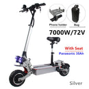 FLJ 72V 7000W Elektroroller mit zwei Motoren Motoren Acryl-LED-Pedal Top Speed ​​E Bike Scooter electrico