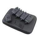 1+4 Karpfenangeln-Alarm-Set Sounds und LED-Alarmierung, kabelloser Fischen-Bissanzeiger, elektronisch mit Snag Ear Bar B1228