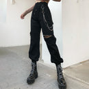 Rockmore Harajuku Ribbon Cargo Pants Damen Jogger Winter Sweatpants Hose Schwarz Loose Wide Leg Sweat Pants Femme