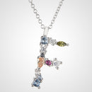 ANDYWEN 925 Sterling Silber 26 Buchstaben Gold Initial AB Anhänger Halskette Dünne lange Kette Verstellbarer Mini PG CZ Schmuck