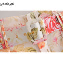 Blumendruck Shorts Frauen Freier Gürtel Hohe Taille Lässige Kurze Mujer Mode Sommer Short femme vetement femme LDZZ6309