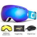 COPOZZ Marke Professionelle Skibrille Doppelschichten Objektiv Anti-Fog UV400 Große Skibrille Skifahren Snowboard Männer Frauen Schneebrille
