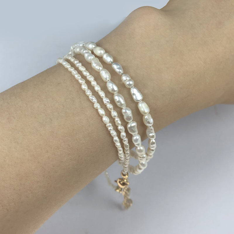 Trendy Hot New Minimalist Real Pearl Necklace 2mm/3-4mm Size Freshwater Pearl Necklace Choker Simple Delicate Jewelry for Women