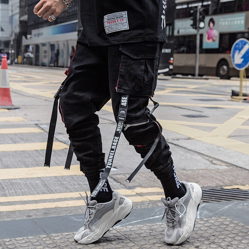 Black Hip Hop Cargo Pants Men  Streetwear Cotton Joggers Fashion Sweatpants Casual Harem Trousers Summer Harajuku Pants Men 2020