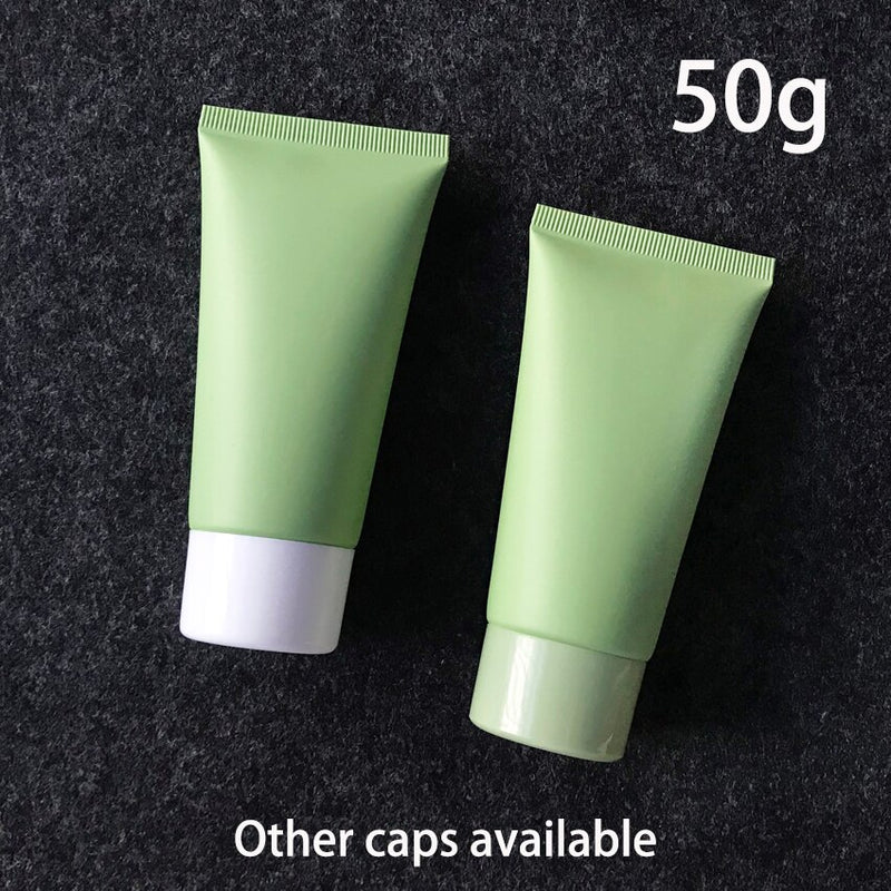 50ml Frost Plastic Soft Bottle Verde mate 50g Crema cosmética Limpiador facial Envase Pasta de dientes Loción Tubo Envío gratis