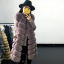 Faux Fur Coat Winter Women 2022 Fashion Casual Warm Slim Sleeveless Long Faux Fox Fur Vest Winter Pockets Jacket Women 5XL