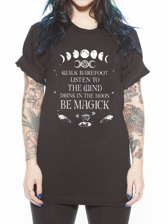 kuakuayu HJN Ouija Board Damen Gothic Schwarz T-Shirt Grunge Swag Grafik T-Shirt Halloween Kleidung