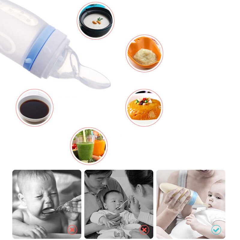 50 ML Cartoon Delphin Baby Babyflasche Sichere Milch Obst Gemüse Neugeborene Silikon Fütterung weichen Löffel Baby Training Feeder