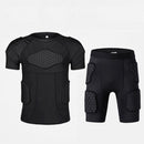 Herren Sport Knieschützer Ellbogen Stoßschutz Kompression Gepolsterte Shorts Shirt Weste Set Fußball Basketball Schutzausrüstung Brust Rippenschutz