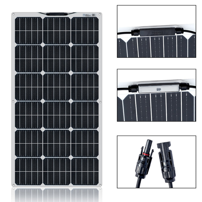 XINPUGUANG 2pcs 18v 100 WATT flexible solar panel Module 200W with controller for 12V 24V battery car RV home charging