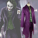Hochwertiger Heath Ledger Cosplay Anzug Halloween Herren Film The Dark Knight Joker Kostüm Lila Jacke Vollständige Sets
