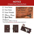 Contact's Customize Men Card Wallet Business Credit Card Holders Crazy Horse Leather Men Mini Wallets Rfid Aluminium Box Purse