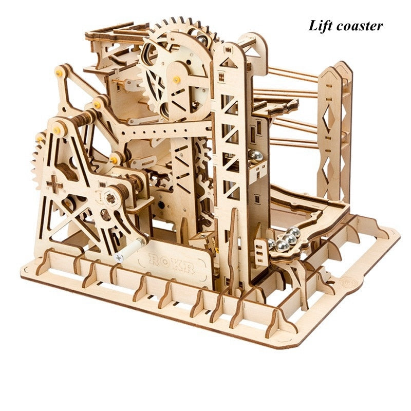 Robotime Rokr 4 Arten Murmelbahn DIY Wasserrad Holzmodell Baustein Kits Montage Spielzeug Geschenk für Kinder Erwachsene Dropship