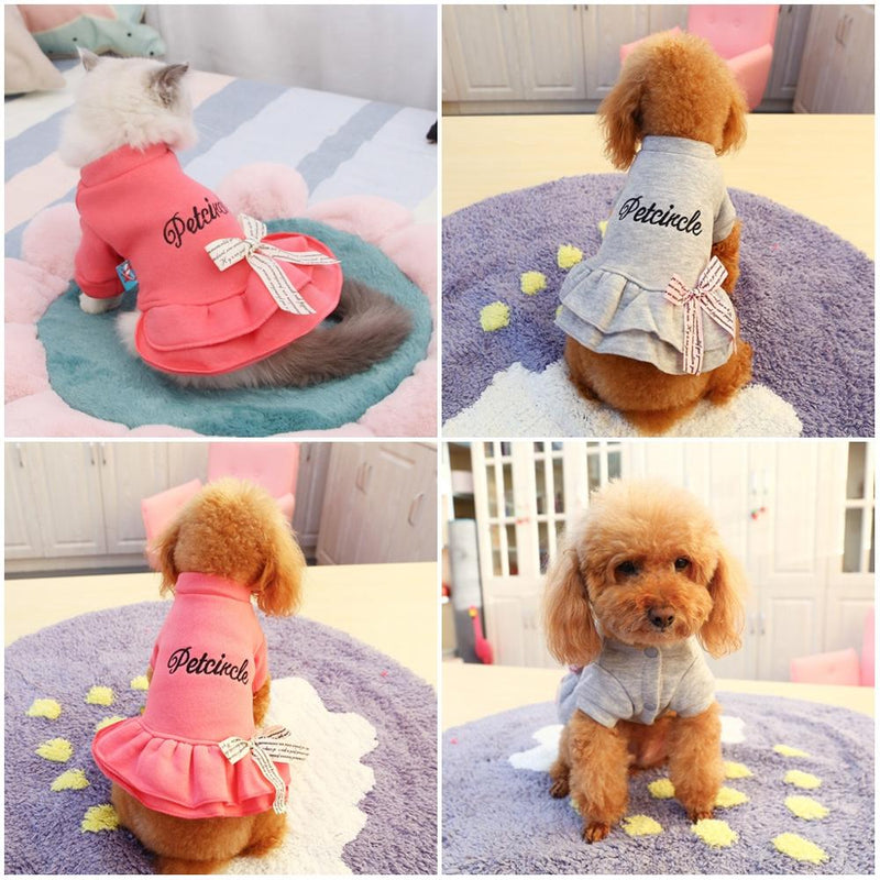 Invierno otoño perro gato vestido abrigo con letra bowknot cachorro perro ropa teddy poodle ropa para perros mascota pequeña