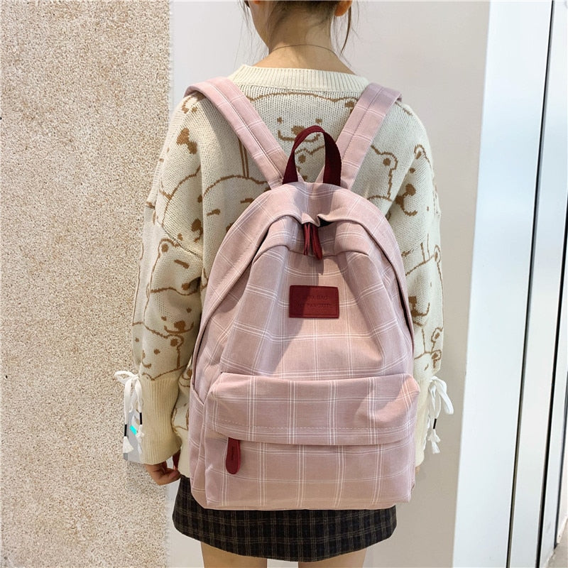 Mode Mädchen College Schultasche Lässige neue einfache Frauen Rucksack gestreift Buch Packbags für Teenager Reise Umhängetasche Rucksack