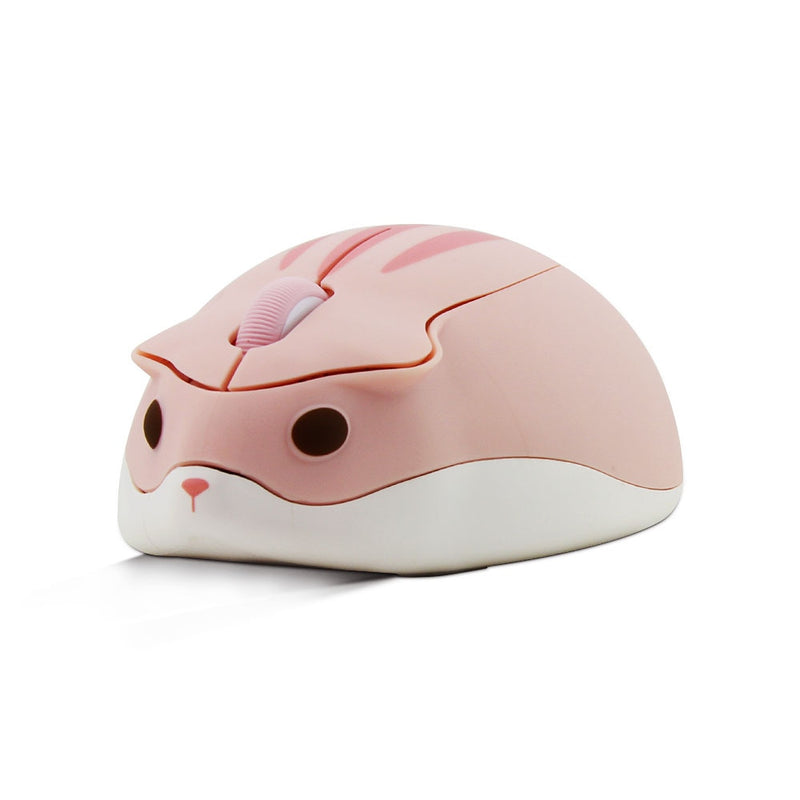 CHYI Cute Cartoon Wireless Mouse Usb Optical Computer Mouse Portable Mini Laptop Mause Pink Hamster Design Mice For Kids Macbook