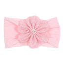 Nishine Weiches Stretch-Satin-Rosen-Blumen-Baby-Stirnband, Neugeborene, Knoten, breite Nylon-Kopftücher, Turban, Mädchen, Kopfbedeckung, Kinder-Foto-Requisiten
