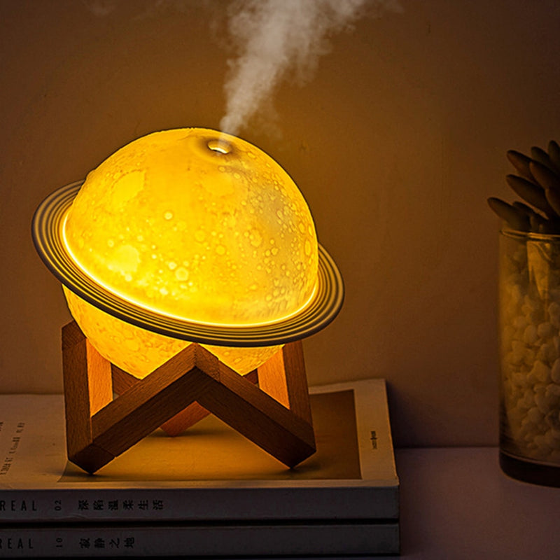 Planet Humidifier Household Ultrasonic Essential Oil Diffuser Mist Maker Household Aroma Diffuser Night Light USB Air Humidifier