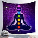 Estatua de Buda indio meditación 7 Chakra tapiz colgante de pared Mandala tapices tela de pared alfombra de Yoga psicodélica decoración Bohemia