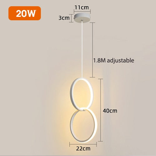 Modern Led Pendant Lights Bedside Bedroom Minimalist Hanging Lamps For Ceiling Background Wall Dining Room Suspension Luminaire