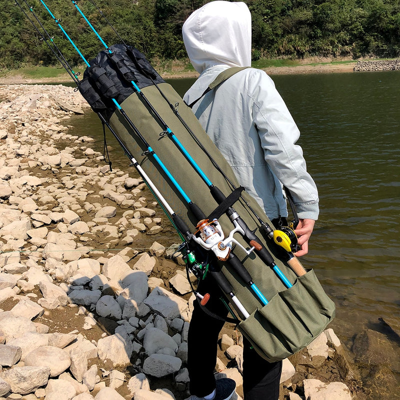 GHOTDA Fishing Bag Portable Multifunction Nylon Fishing Bags Fishing Rod Bag Case Fishing Tackle Tools Storage Bag