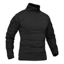 Camiseta de manga larga de combate militar MAGCOMSEN para hombre, camiseta táctica militar de caza con cremallera 1/4, camisetas de aventura para senderismo al aire libre