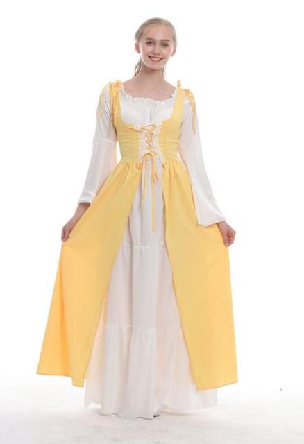 S-6XL Medieval Punk Dress Cosplay Halloween Costumes Women Palace Carnival Party Disguise Princess Female Victorian Vestido Robe