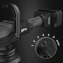 SPTA 18 V 5-Zoll-Akku-Autopolierer Dual Action 15 mm Orbit Poliermaschine mit variabler Geschwindigkeit und 4000-mAh-Akku zum Polieren