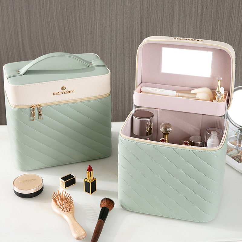 New Makeup Bag Fashion Toiletry Cosmetic  Storage Box Portable travel Make Up Suitcase