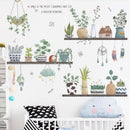 24 estilos Serie de plantas Pegatinas de pared para sala de estar Dormitorio Hojas verdes Calcomanías de pared extraíbles Vinilo DIY Murales ecológicos