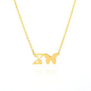 Collar con inicial de mariposa para mujer, cadena de oro de acero inoxidable, collar con letra AZ, colgante, bisutería para mujer, regalo de joyería Bohemia 2020