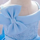 2022 One Word Neck Bow 1 Jahr Geburtstagskleid für Baby Mädchen Taufe Brautjungfern Kleid Party Hochzeit Prinzessin Prom Abendkleider