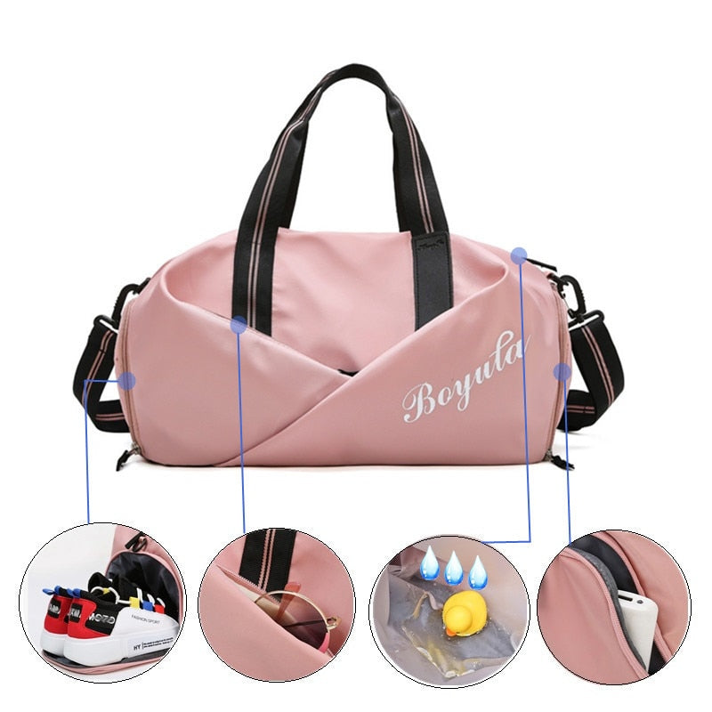 Damen Sporttasche Sport Fitness Handtasche Training Bolsas für Schuhe Reisen Damen trocken und nass Yogamatte Sac De Mochila Sporttas