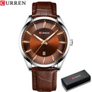 CURREN Quarzuhren für Herren Lederband Herren Armbanduhren Top Luxusmarke Business Herren Uhr 45mm Reloj Hombres