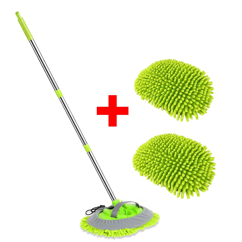 Car Washing Mop Adjustable Handle Cleaning Mop For Car Cleaning Soft Chenille Broom Window Wash Mops Car Dust Remover Wax Brush