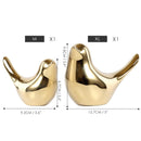 Figuritas de pájaros dorados para casa Polar, estatuas modernas de pájaros de cerámica, escultura de animales, artesanías para decoración del hogar, regalos de boda de cerámica dorada