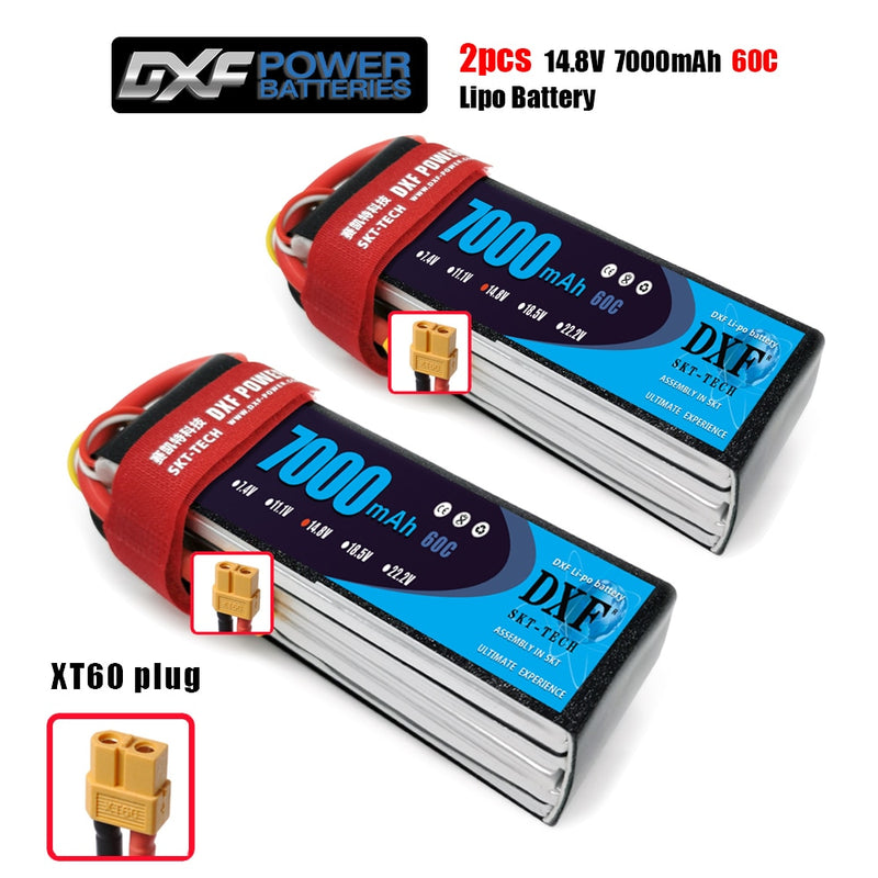2PCS DXF Batterie 3S 4S 6S Lipo 11.1V 14.8V 22.2V 7000mah 6750mah 5200mah 60C 100C Hardcase für RC TRXX Auto Boot Hubschrauber