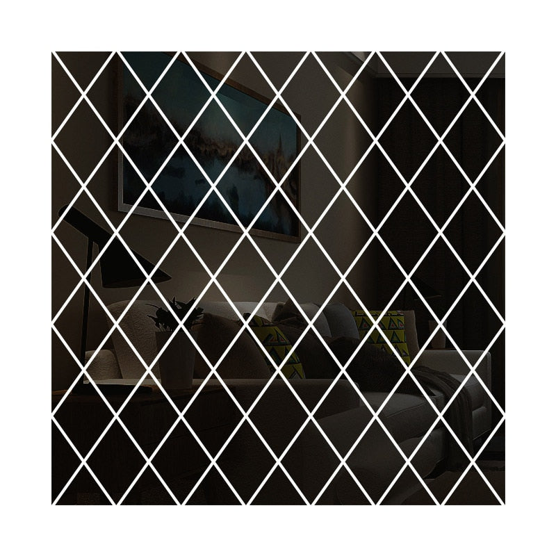 3D Spiegel Wandaufkleber 17/32/58 Stücke DIY Diamanten Rhombus Acryl Spiegelfläche Wandaufkleber Wohnzimmer Dekor pegatina de pared